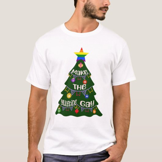 Maak de Yuletide Gay Pride T-shirt (Voorkant)