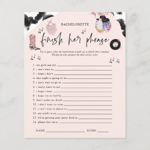 Maak De Zin Af Disco Cowgirl Bachelorette Spel