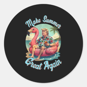 Maak de zomer weer geweldig Donald Trump vakantie Ronde Sticker