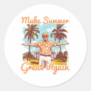 Maak de zomer weer geweldig Donald Trump vakantie Ronde Sticker