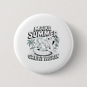Maak de zomer weer geweldig Grappig Trump Flamingo Ronde Button 5,7 Cm
