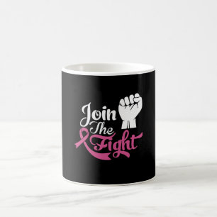 Maak deel uit van het bewustzijn van borstkanker i koffiemok