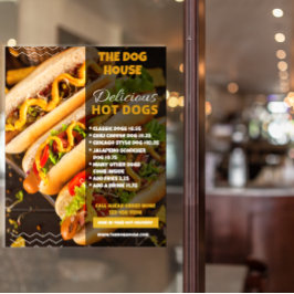 Maak Delicious Hotdogs Restaurant Voorkant Groot Poster