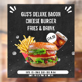 Maak Deluxe Burger Friet Drank Restaurant aan  Raamsticker (Vel 2)