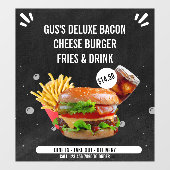 Maak Deluxe Burger Friet Drank Restaurant aan  Raamsticker (Vel)