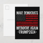 MAAK DEMOCRATEN WEER MIDDELMATIG TRUMP 2024 UITNODIGING BRIEFKAART (Voorkant / Achterkant)