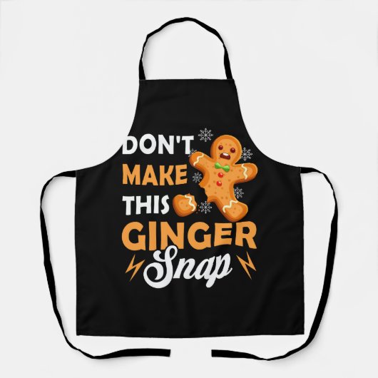 Maak deze Ginger Snap Redhead Christmas Ging niet Schort (Voorkant)
