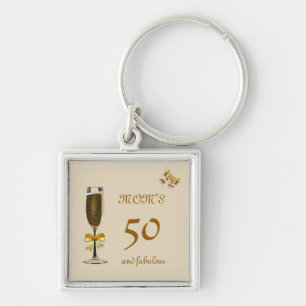 Maak deze Verjaardagscadeau 50 jaar Moeder persoon Sleutelhanger
