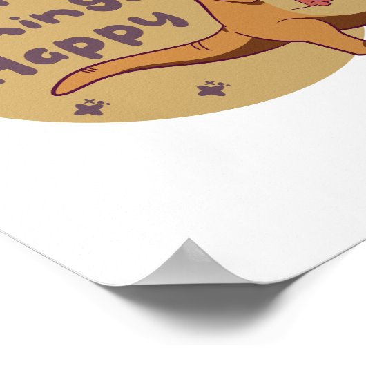 Maak dingen blij Kawaii grappig, schattig kangoero Poster (Hoek)