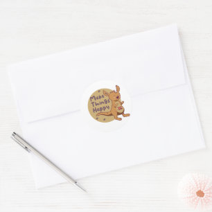 Maak dingen blij Kawaii grappig, schattig kangoero Ronde Sticker