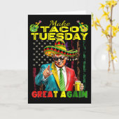 Maak Dinsdag Taco Groot Again Trump Grappig 1 Kaart (Gele Bloem)