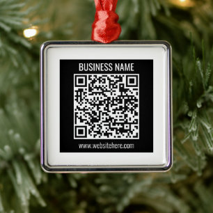 Maak direct een moderne QR-code Metalen Ornament