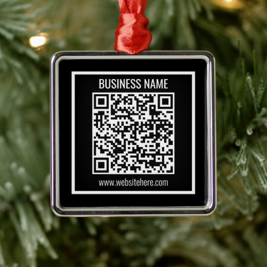 Maak direct een moderne QR-code Metalen Ornament (Boom)