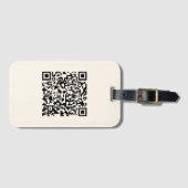 Maak direct een QR-code | Bewerkbare Off White Bagagelabel (Voorkant (horizontaal))
