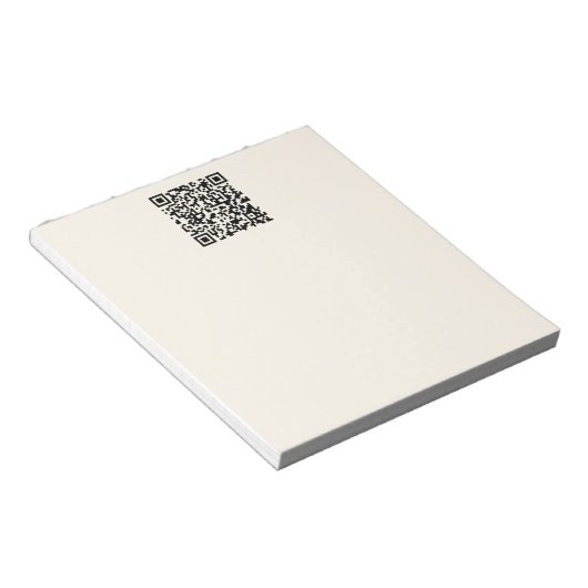 Maak direct een QR-code | Bewerkbare off white Notitieblok (Schuin)