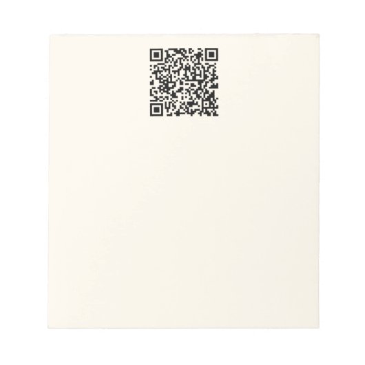 Maak direct een QR-code | Bewerkbare off white Notitieblok (Voorkant)