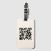 Maak direct een QR-code | Bewerkbare off-wit Bagagelabel (Voorkant (verticaal))