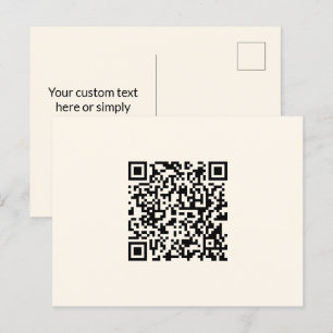 Maak direct een QR-code Bewerkbare off-wit Briefkaart
