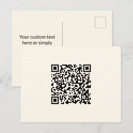 Maak direct een QR-code | Bewerkbare off-wit Briefkaart (Voorkant / Achterkant)