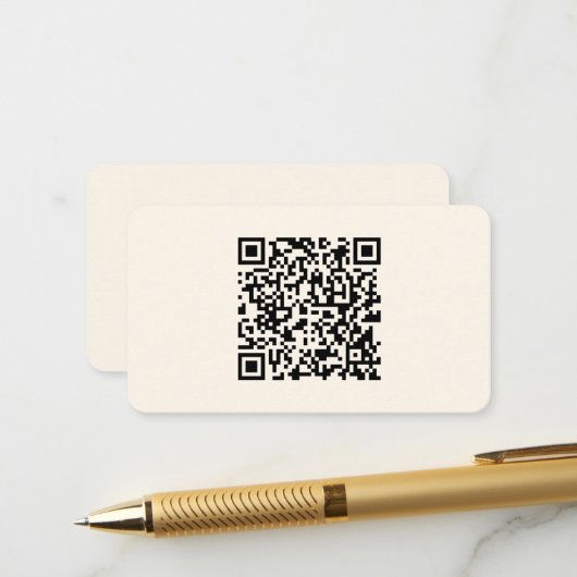 Maak direct een QR-code | Bewerkbare off-wit Informatiekaartje (Voorkant / Achterkant in situ)