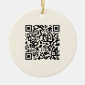 Maak direct een QR-code | Bewerkbare off-wit Keramisch Ornament (Voorkant)