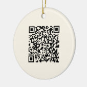 Maak direct een QR-code | Bewerkbare off-wit Keramisch Ornament (Links)