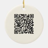 Maak direct een QR-code | Bewerkbare off-wit Keramisch Ornament (Achterkant)