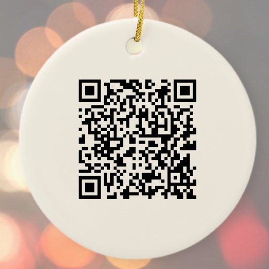 Maak direct een QR-code | Bewerkbare off-wit Keramisch Ornament