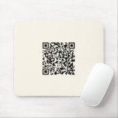Maak direct een QR-code | Bewerkbare off-wit Muismat (Met muis)