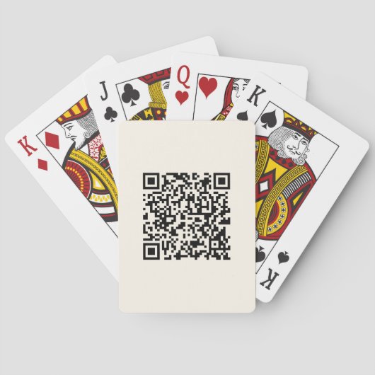 Maak direct een QR-code | Bewerkbare off-wit Pokerkaarten (Achterkant)