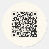 Maak direct een QR-code | Bewerkbare off-wit Ronde Sticker (Voorkant)