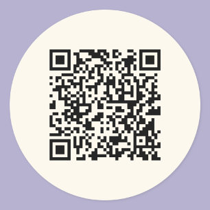 Maak direct een QR-code   Bewerkbare off-wit Ronde Sticker