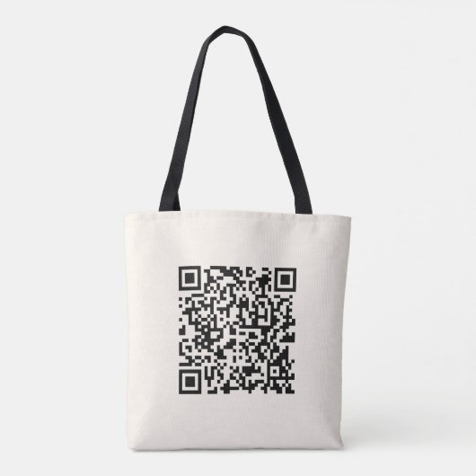 Maak direct een QR-code | Bewerkbare off-wit Tote Bag (Achterkant)