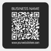 Maak direct een QR-code met de URL van de website Vierkante Sticker (Voorkant)