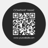 Maak direct een QR-code Moderne, eenvoudige opmaak Ronde Sticker (Voorkant)