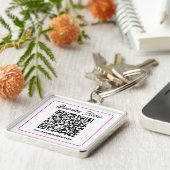 Maak direct een scanbare QR-code voor uw bedrijf Sleutelhanger (Zijkant)