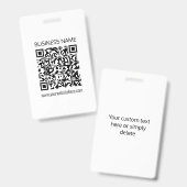 Maak direct een zakelijke QR-code met bewerkbare t Badge (Voor- en achterkant)