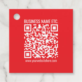 Maak direct je eigen QR-code | Bewerkbare rood Bedankjes Labels