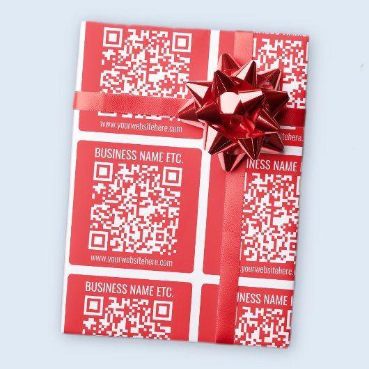 Maak direct je eigen QR-code | Bewerkbare rood Cadeaupapier