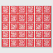 Maak direct je eigen QR-code | Bewerkbare rood Cadeaupapier (Vlak)