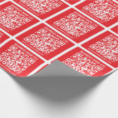 Maak direct je eigen QR-code | Bewerkbare rood Cadeaupapier (Hoek)