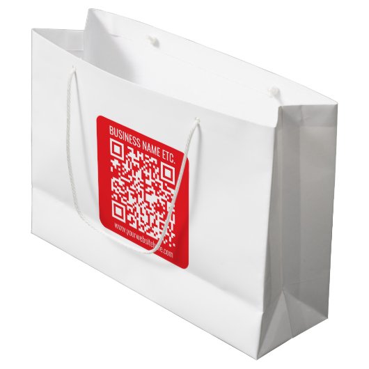 Maak direct je eigen QR-code | Bewerkbare rood Groot Cadeauzakje (Voorkant Gekanteld)