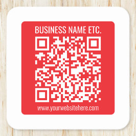 Maak direct je eigen QR-code | Bewerkbare rood Kartonnen Onderzetters