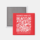 Maak direct je eigen QR-code | Bewerkbare rood Magneet (Voorkant / Achterkant)