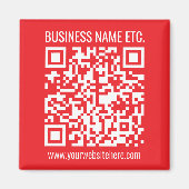 Maak direct je eigen QR-code | Bewerkbare rood Magneet (Voorkant)