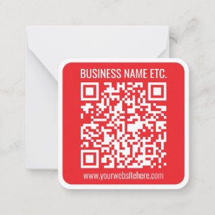 Maak direct je eigen QR-code   Bewerkbare rood Notitiekaartje