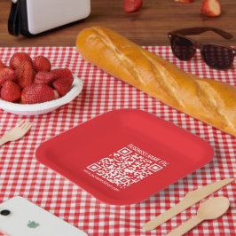Maak direct je eigen QR-code | Bewerkbare rood Papieren Bordje
