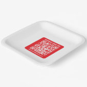 Maak direct je eigen QR-code | Bewerkbare rood Papieren Bordje (Gebogen)