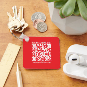 Maak direct je eigen QR-code Bewerkbare rood Sleutelhanger