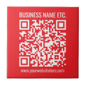 Maak direct je eigen QR-code | Bewerkbare rood Tegeltje (Voorkant)